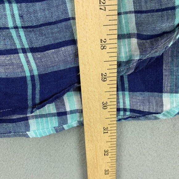 Brooks Brothers Irish Linen Shirt Mens Large Blue Plaid Regent Button‎ Down - Picture 8 of 15